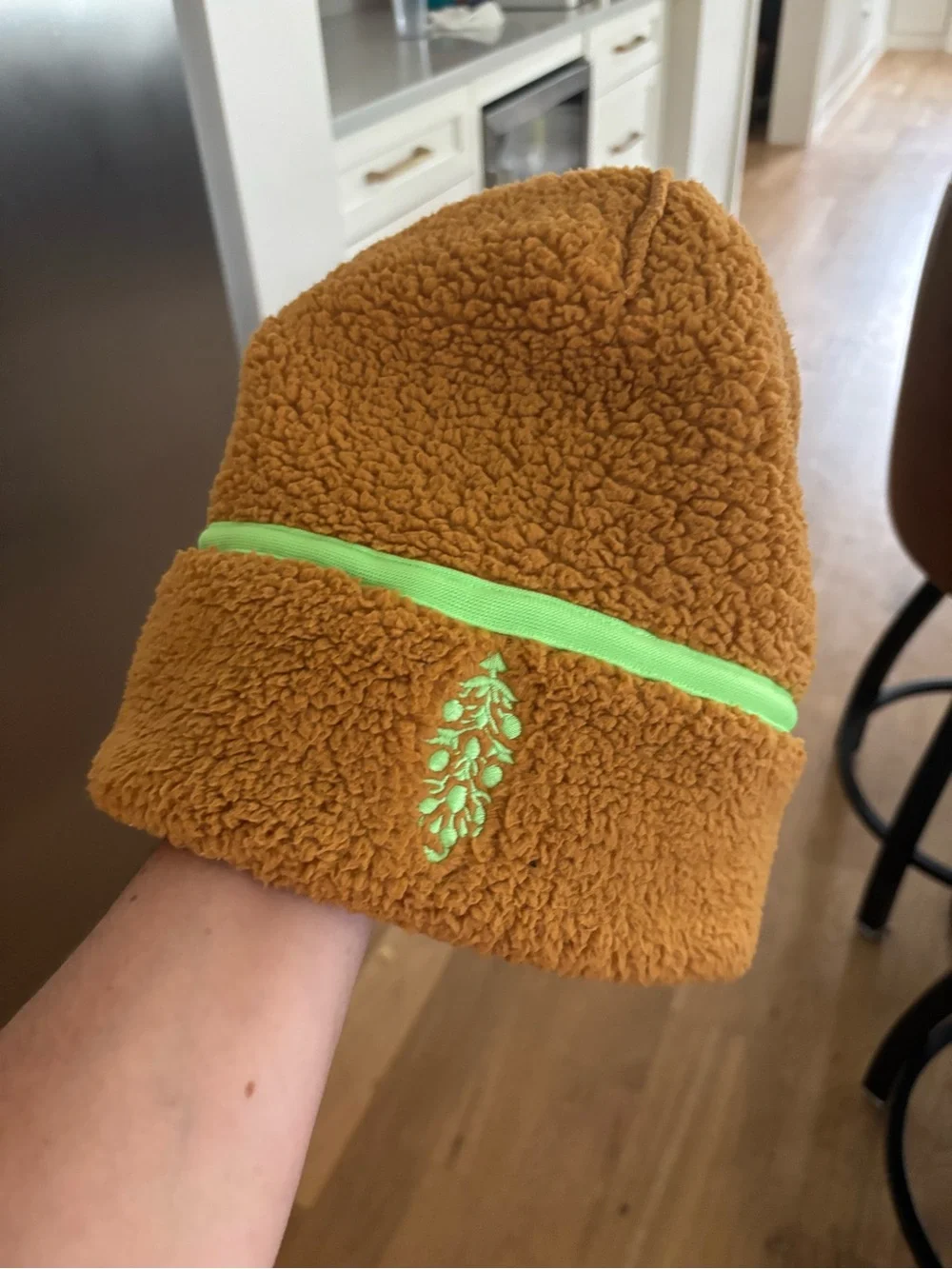 Free People Sherpa Bucket Hat in Rust with Olive Trim